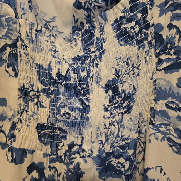 NWT o.p.t. Floral Blue and White Dress - Picture 5 of 7